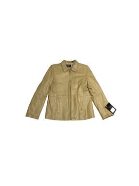Excelled Collection Golden Tan Smooth Leather Jacket Zip NEW Size Med